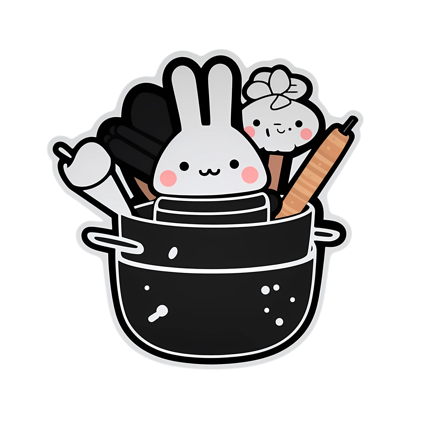 Kawaii cooking utensils sticker isolated on transparent background #24455