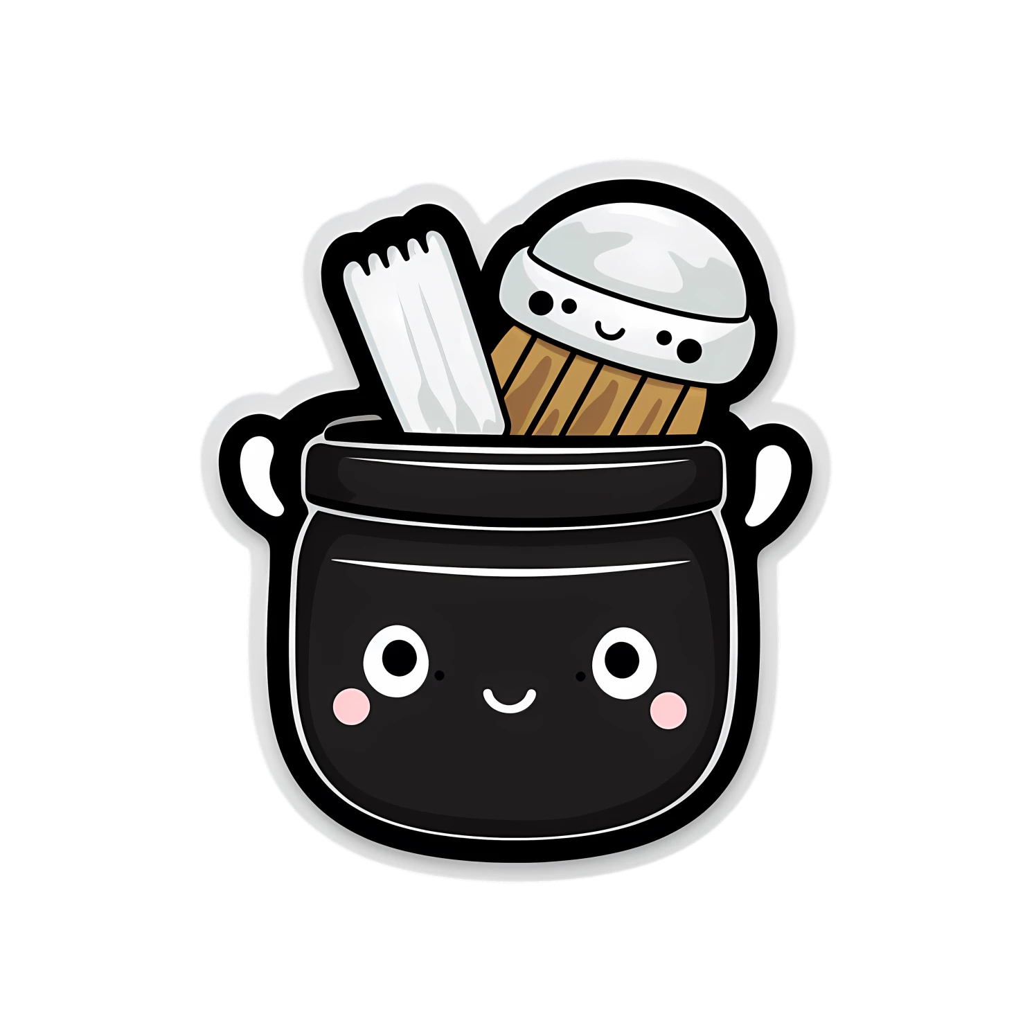 Kawaii cooking utensils sticker isolated on transparent background #24458