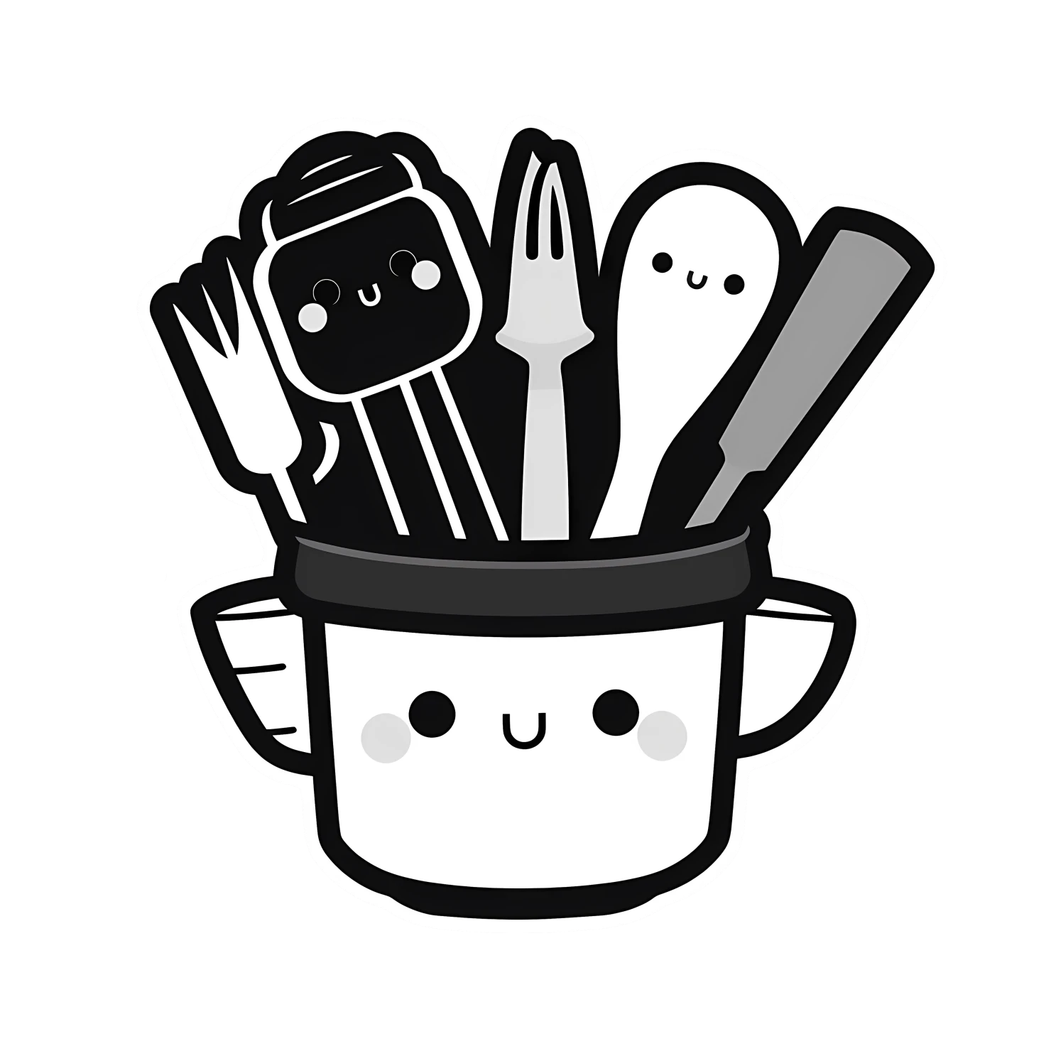 Kawaii cooking utensils sticker isolated on transparent background #24459