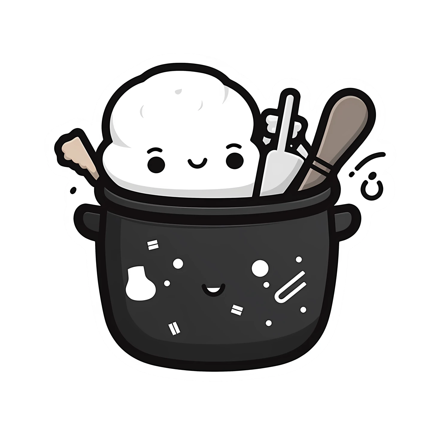 Kawaii cooking utensils sticker isolated on transparent background #24460