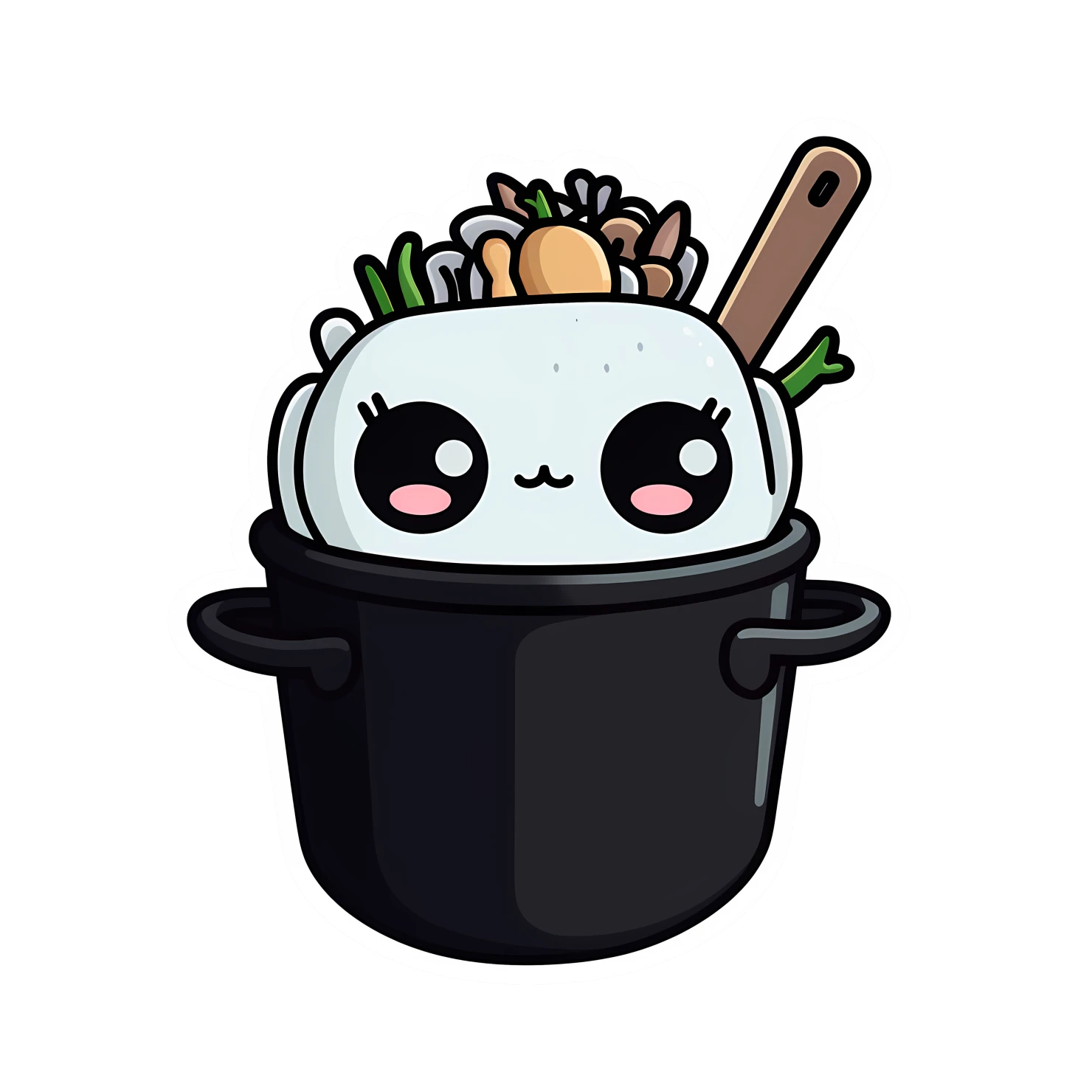 Kawaii cooking utensils sticker isolated on transparent background #24465