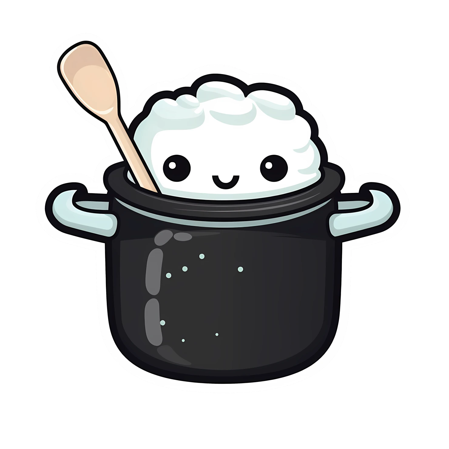 Kawaii cooking utensils sticker isolated on transparent background #24467
