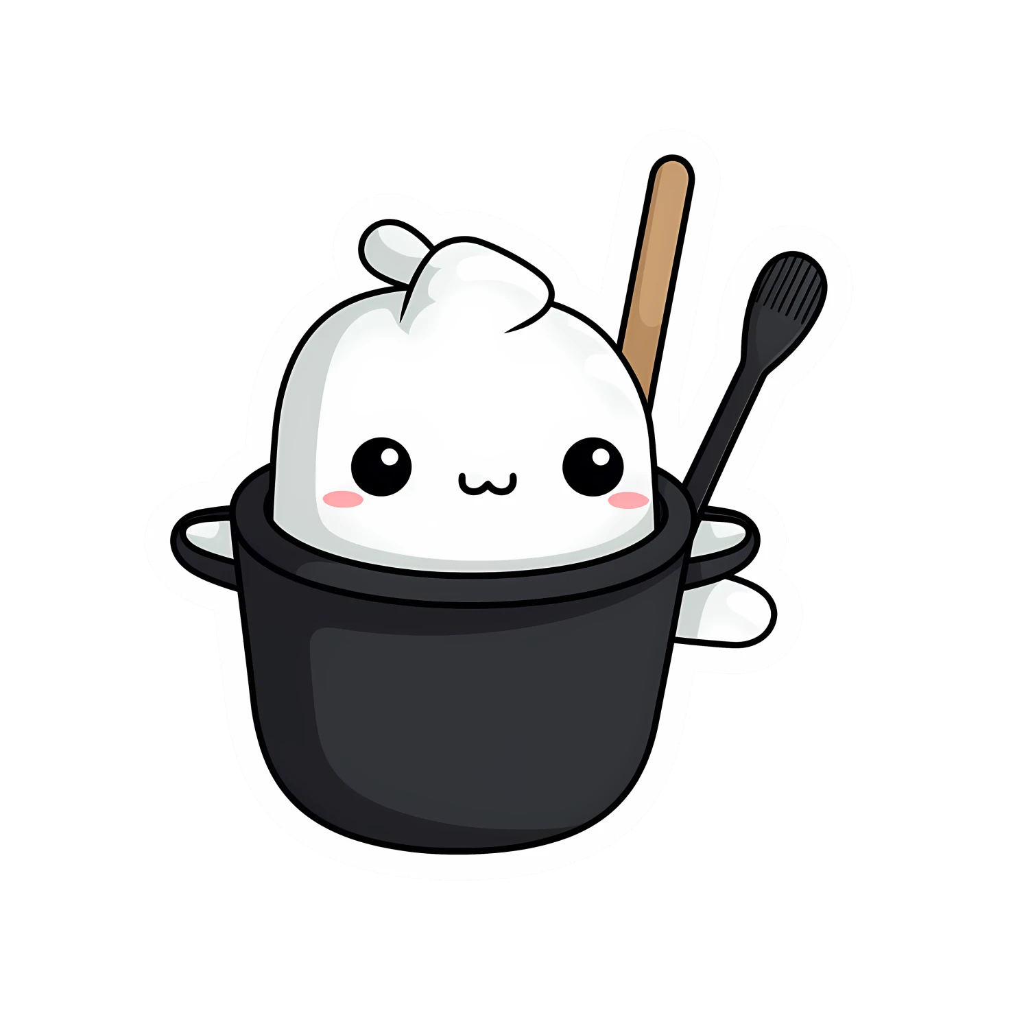 Kawaii cooking utensils sticker isolated on transparent background #24469