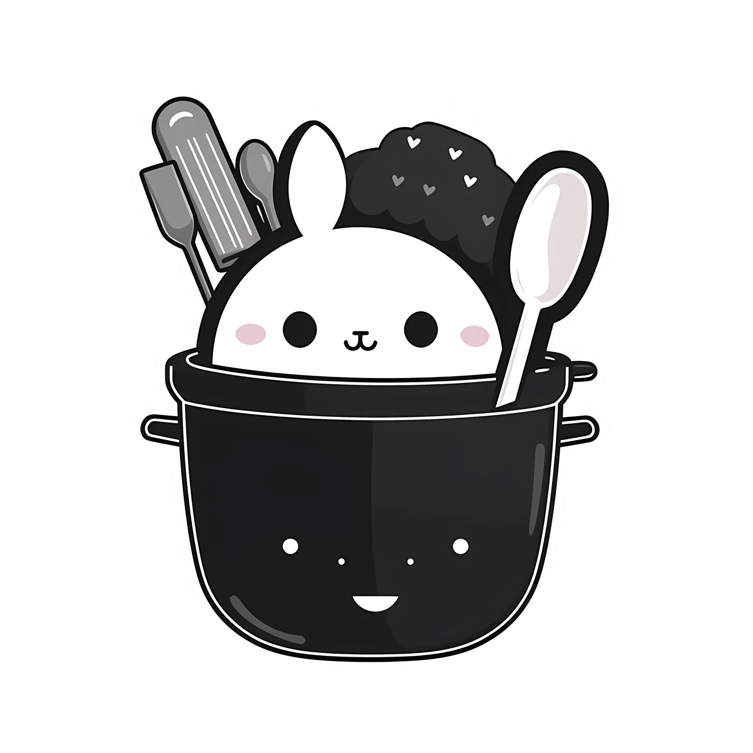 Kawaii cooking utensils sticker isolated on transparent background #24471