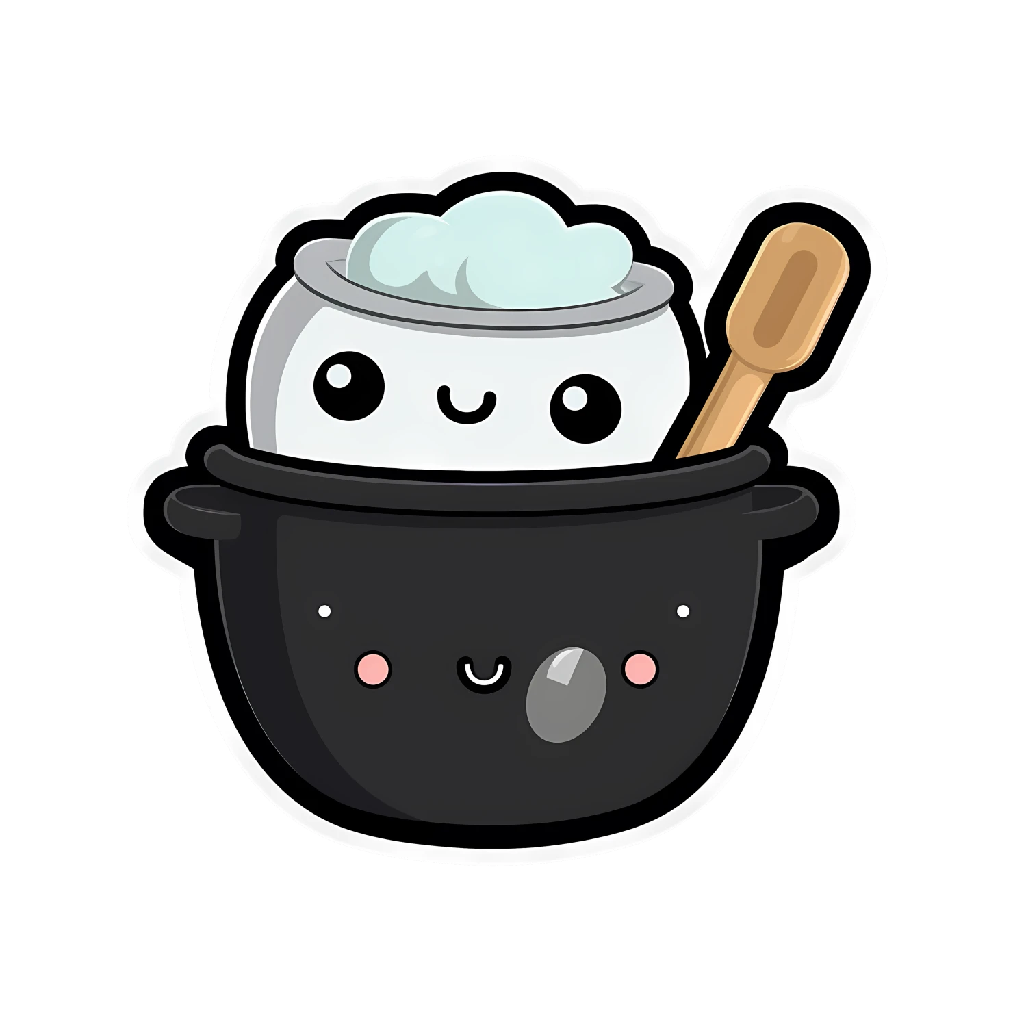 Kawaii cooking utensils sticker isolated on transparent background #24473