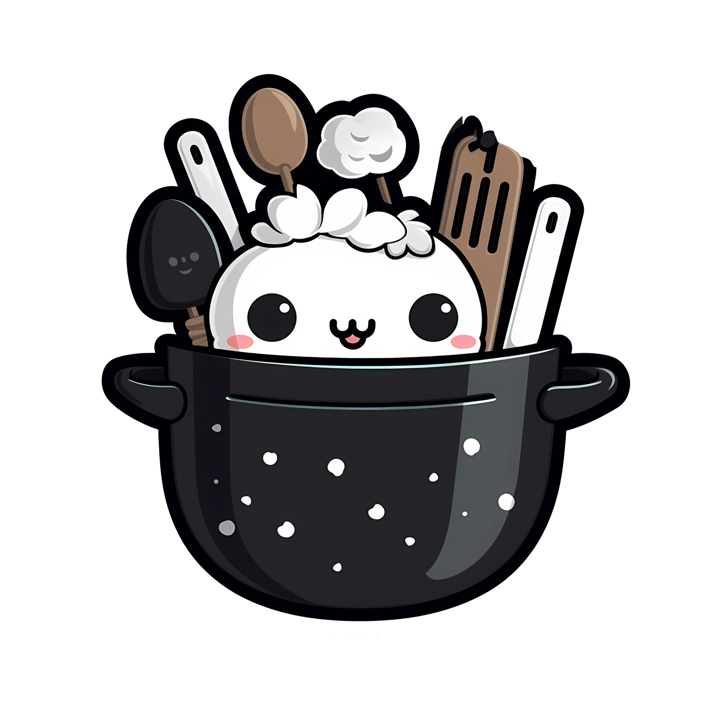 Kawaii cooking utensils sticker isolated on transparent background #24475