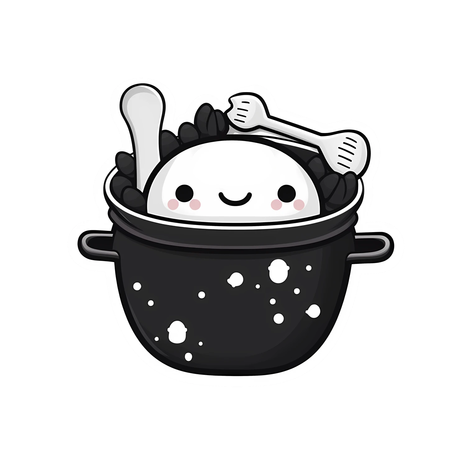 Kawaii cooking utensils sticker isolated on transparent background #24479