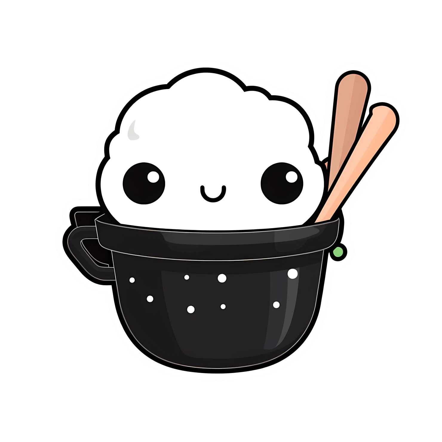 Kawaii cooking utensils sticker isolated on transparent background #24480