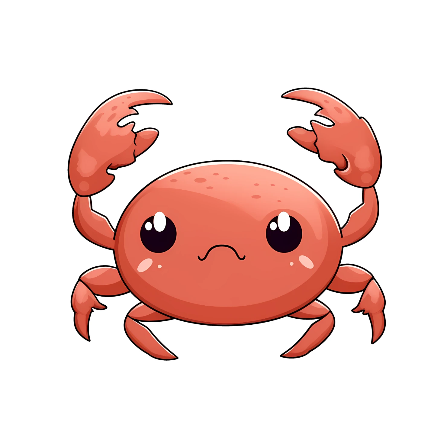 Kawaii crab sticker isolated on transparent background #24484