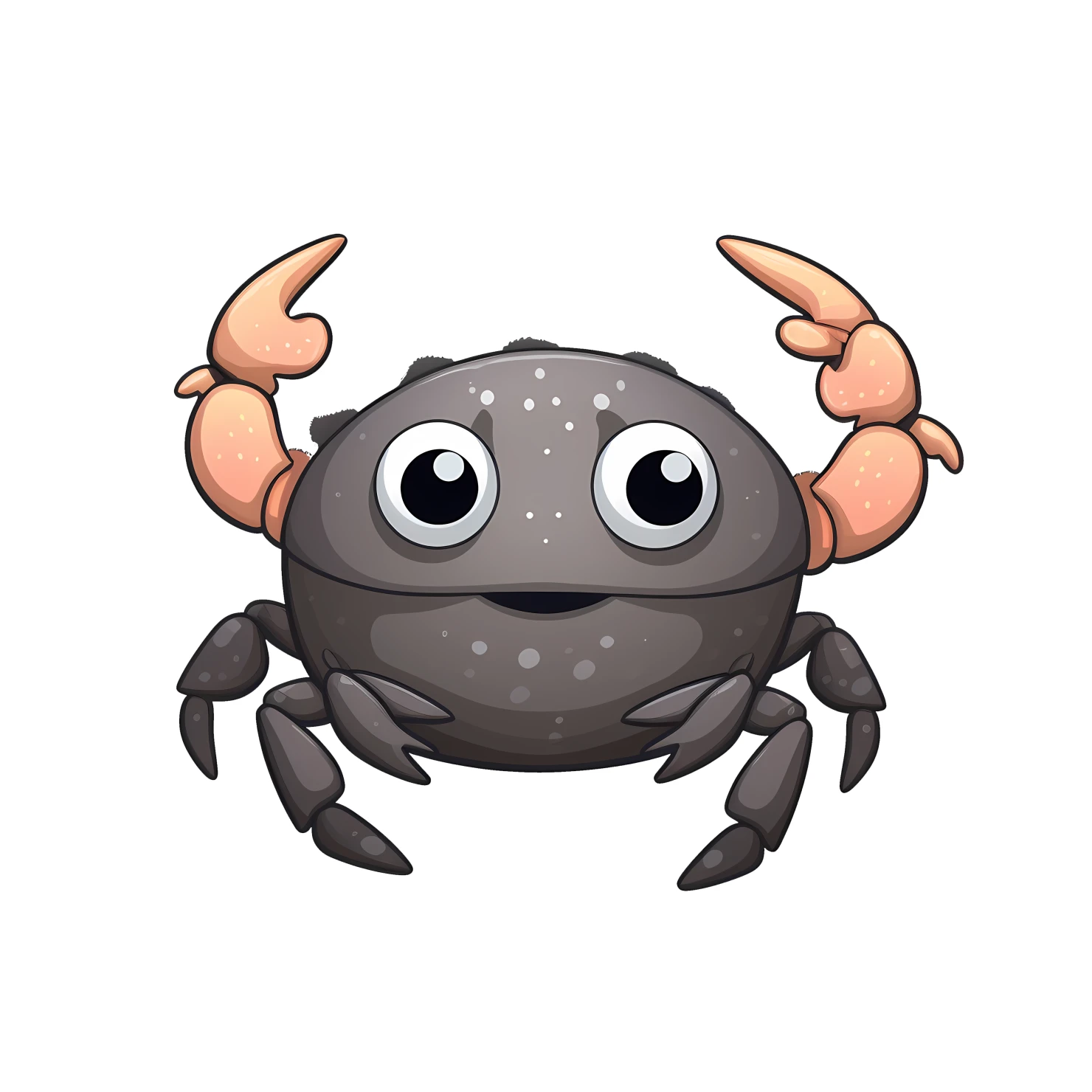 Kawaii crab sticker isolated on transparent background #24488
