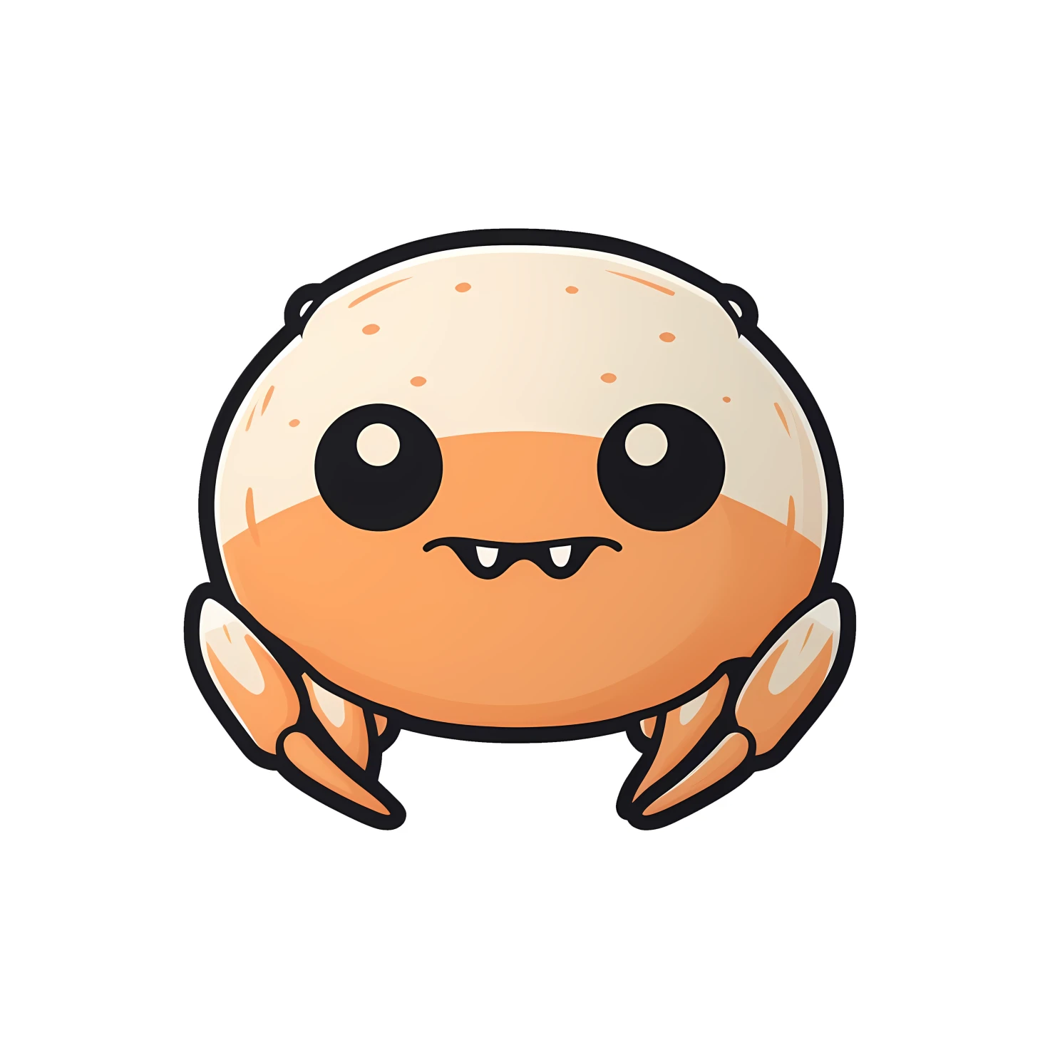 Kawaii crab sticker isolated on transparent background #24489