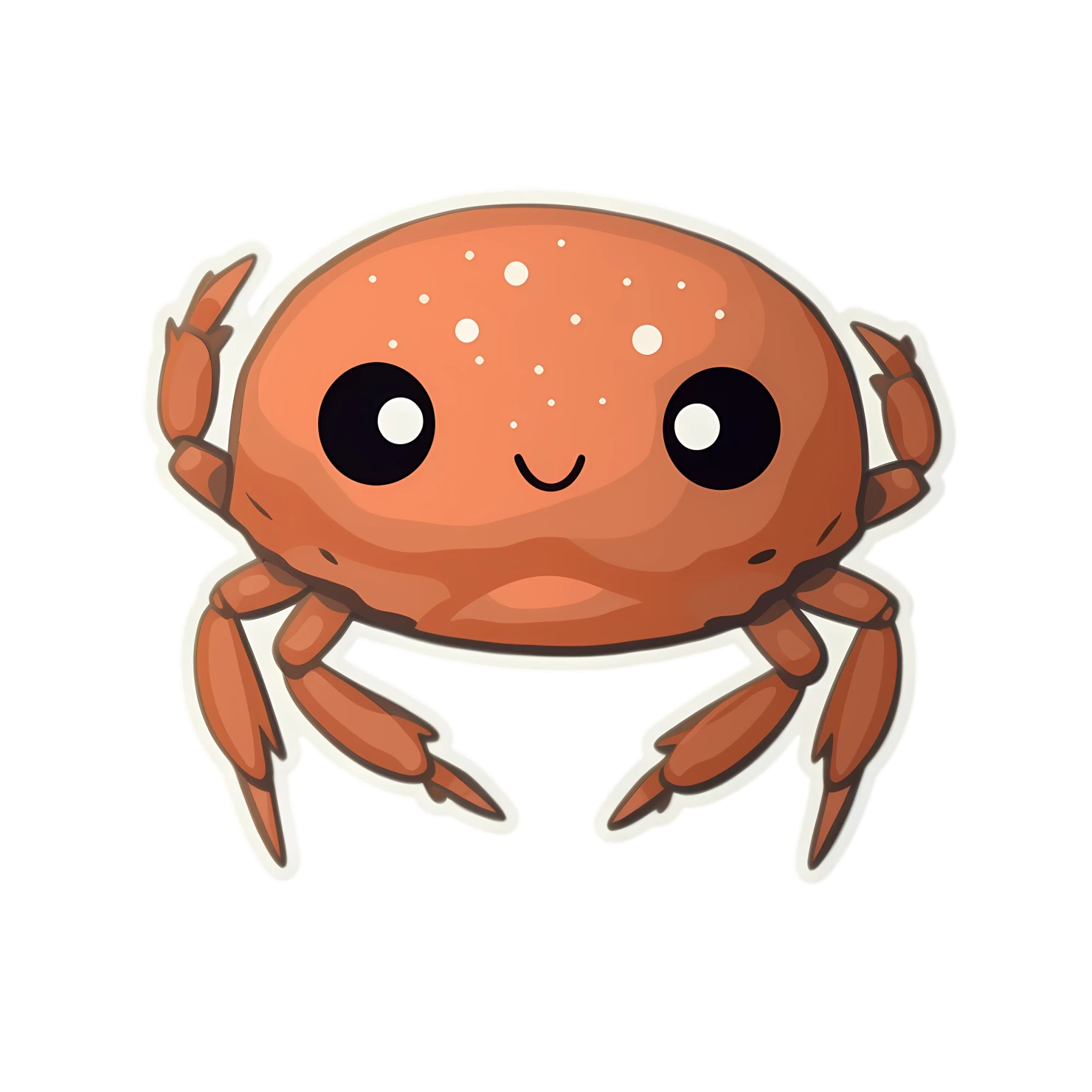 Kawaii crab sticker isolated on transparent background #24494
