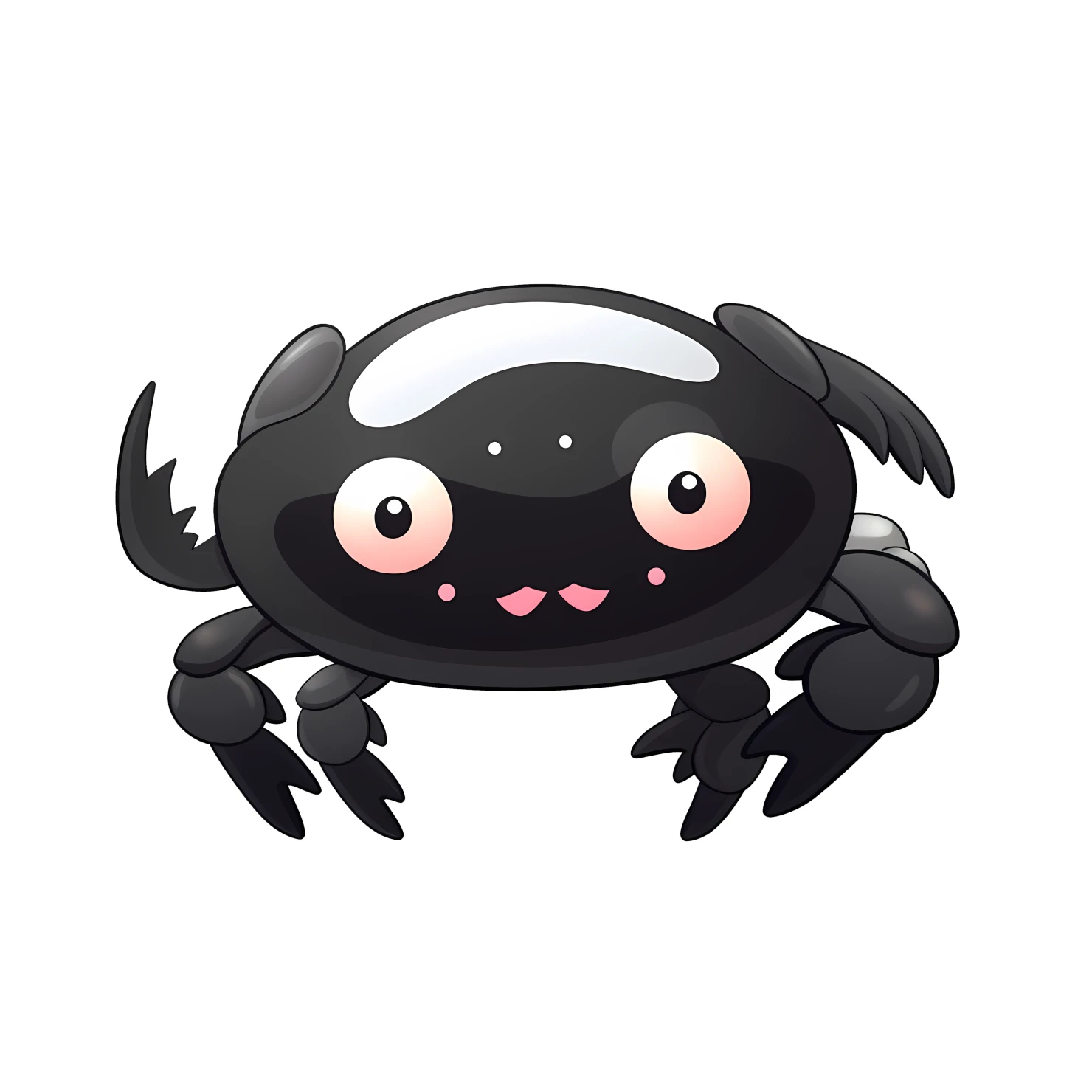 Kawaii crab sticker isolated on transparent background #24496