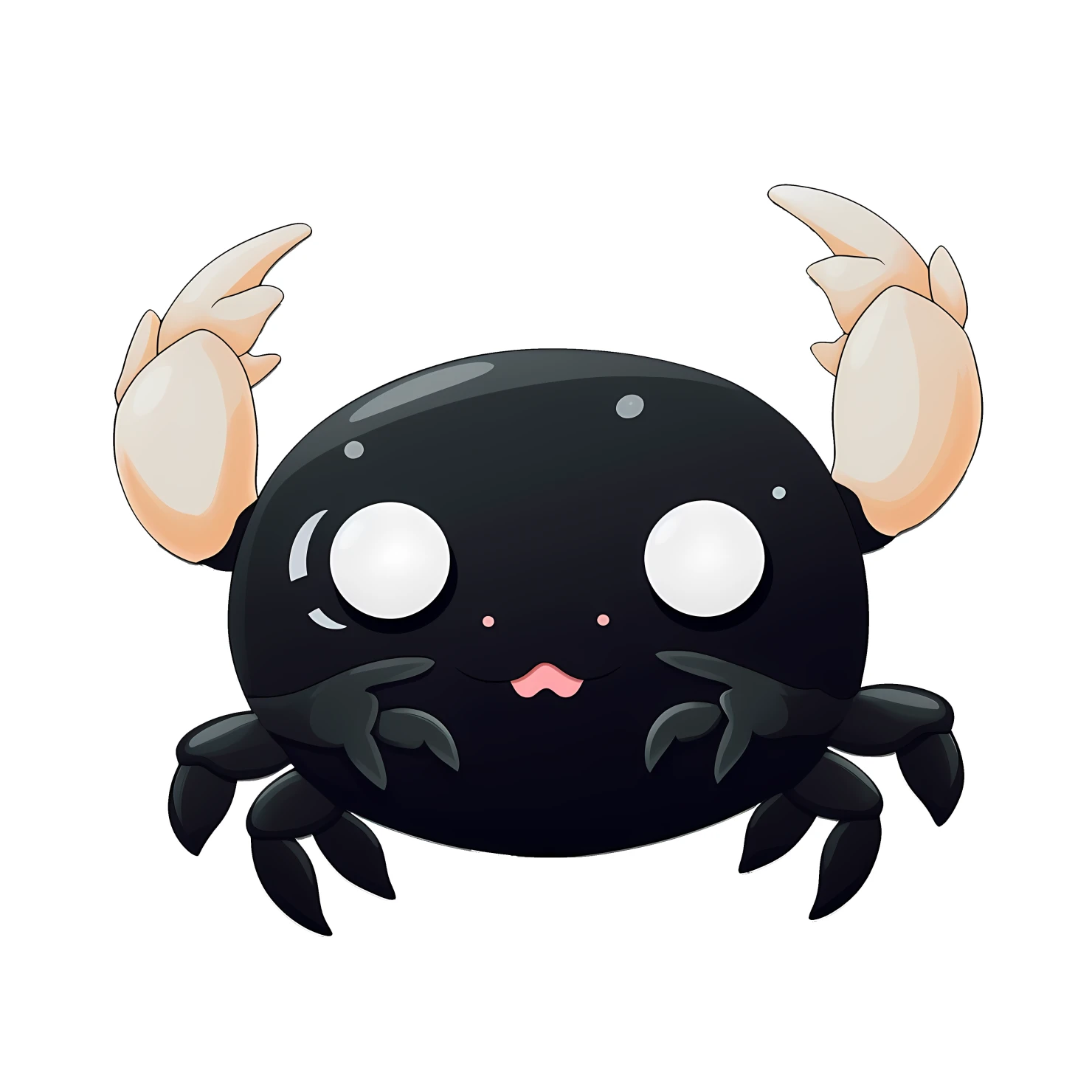 Kawaii crab sticker isolated on transparent background #24497
