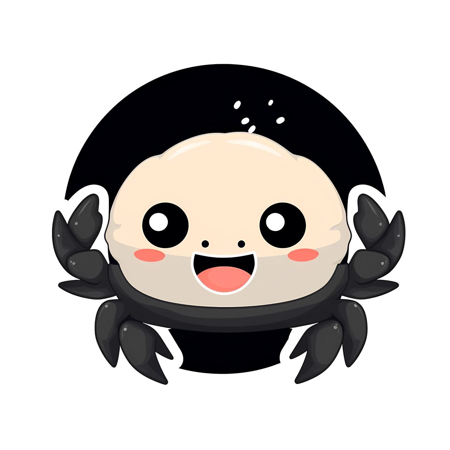 Kawaii crab sticker isolated on transparent background #24500