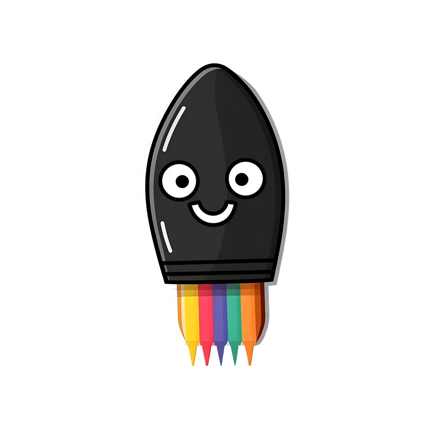Kawaii crayon sticker isolated on transparent background #24501