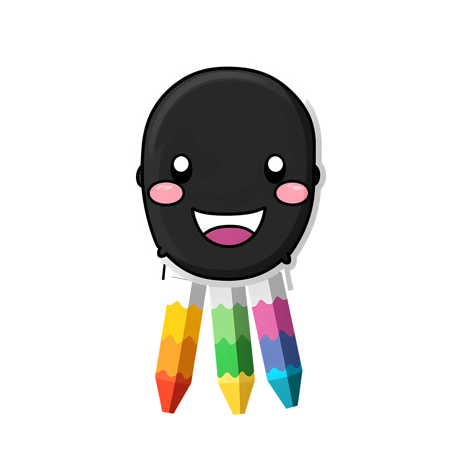 Kawaii crayon sticker isolated on transparent background #24502