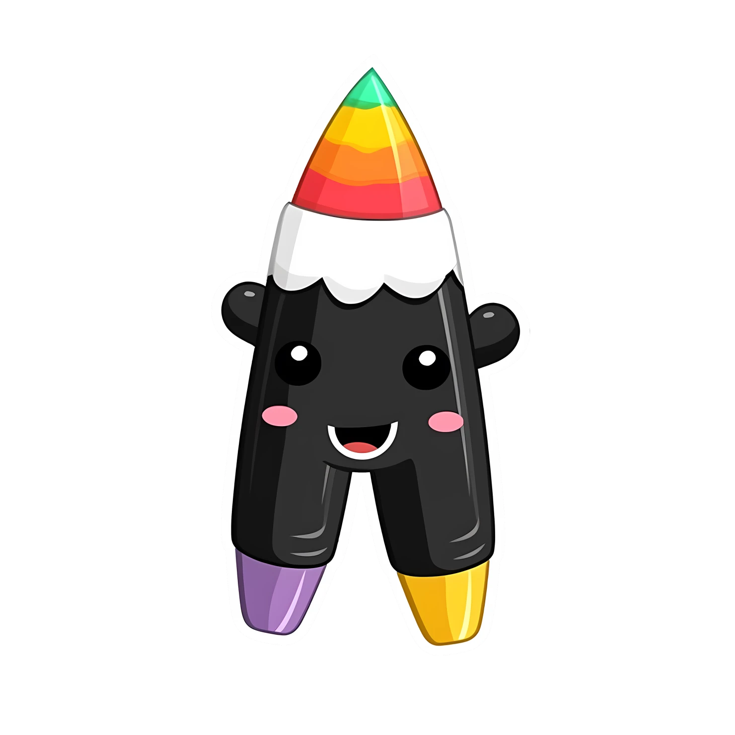 Kawaii crayon sticker isolated on transparent background #24503
