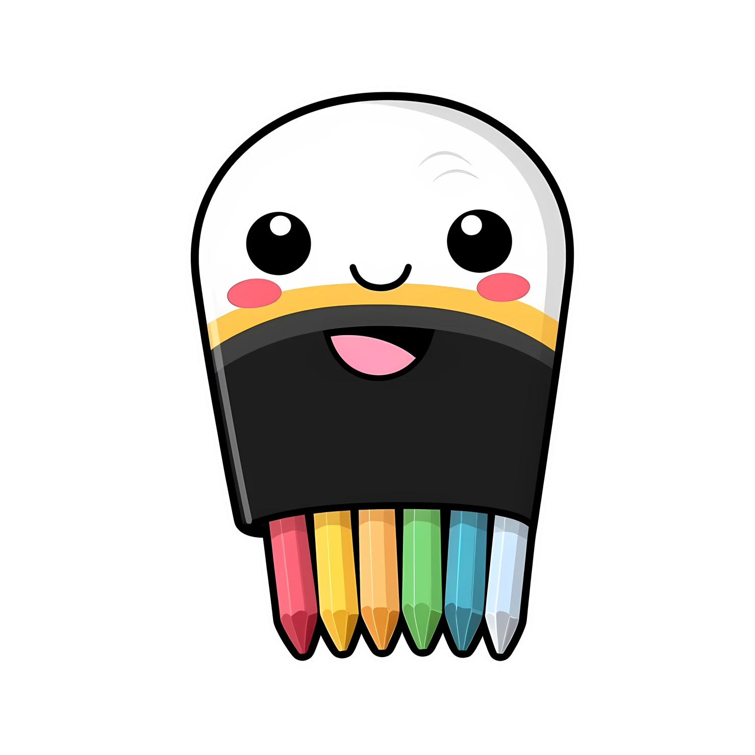 Kawaii crayon sticker isolated on transparent background #24504