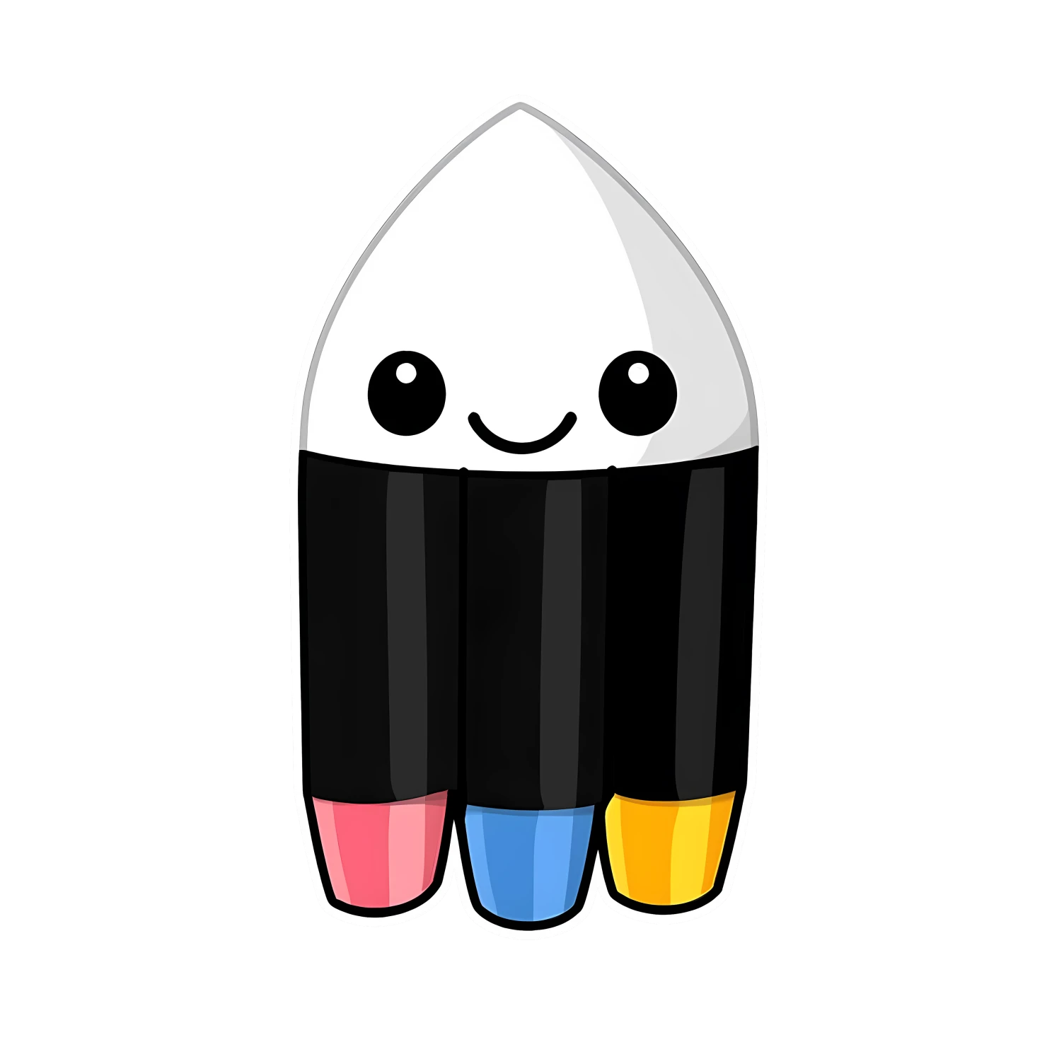 Kawaii crayon sticker isolated on transparent background #24505