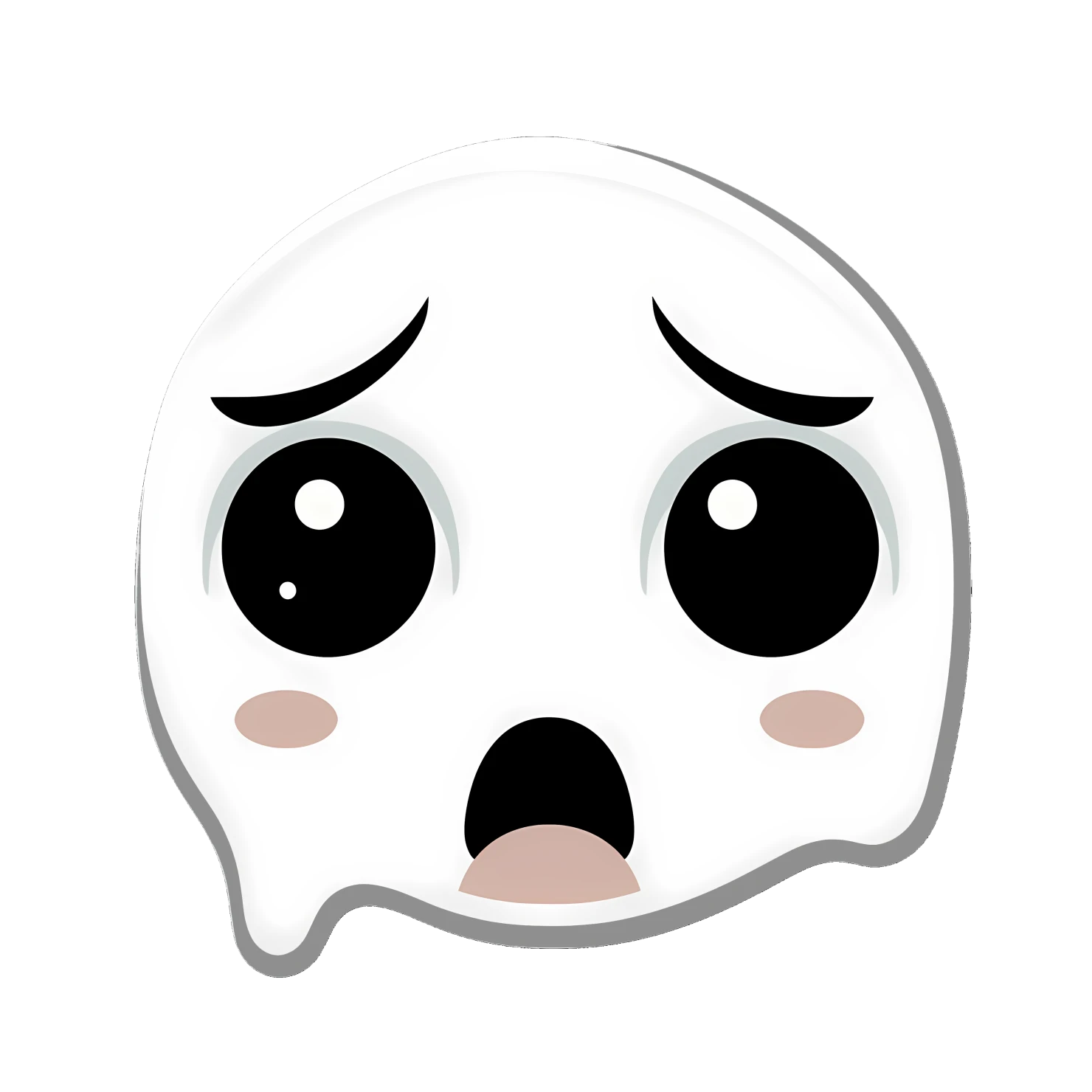 Kawaii crying face sticker isolated on transparent background #24507