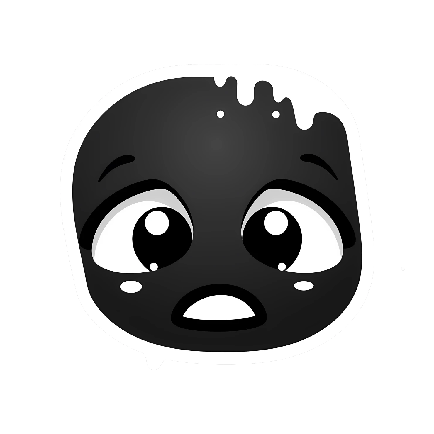 Kawaii crying face sticker isolated on transparent background #24509
