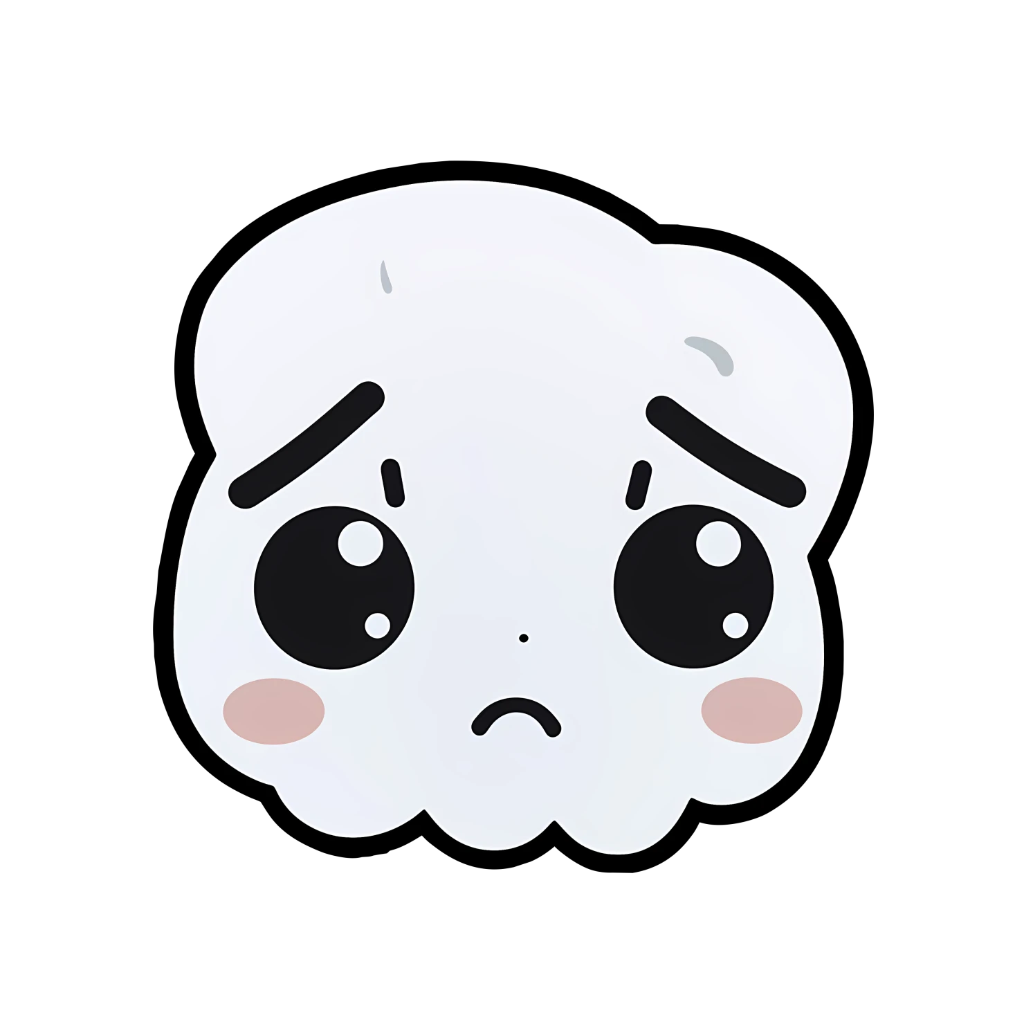 Kawaii crying face sticker isolated on transparent background #24510