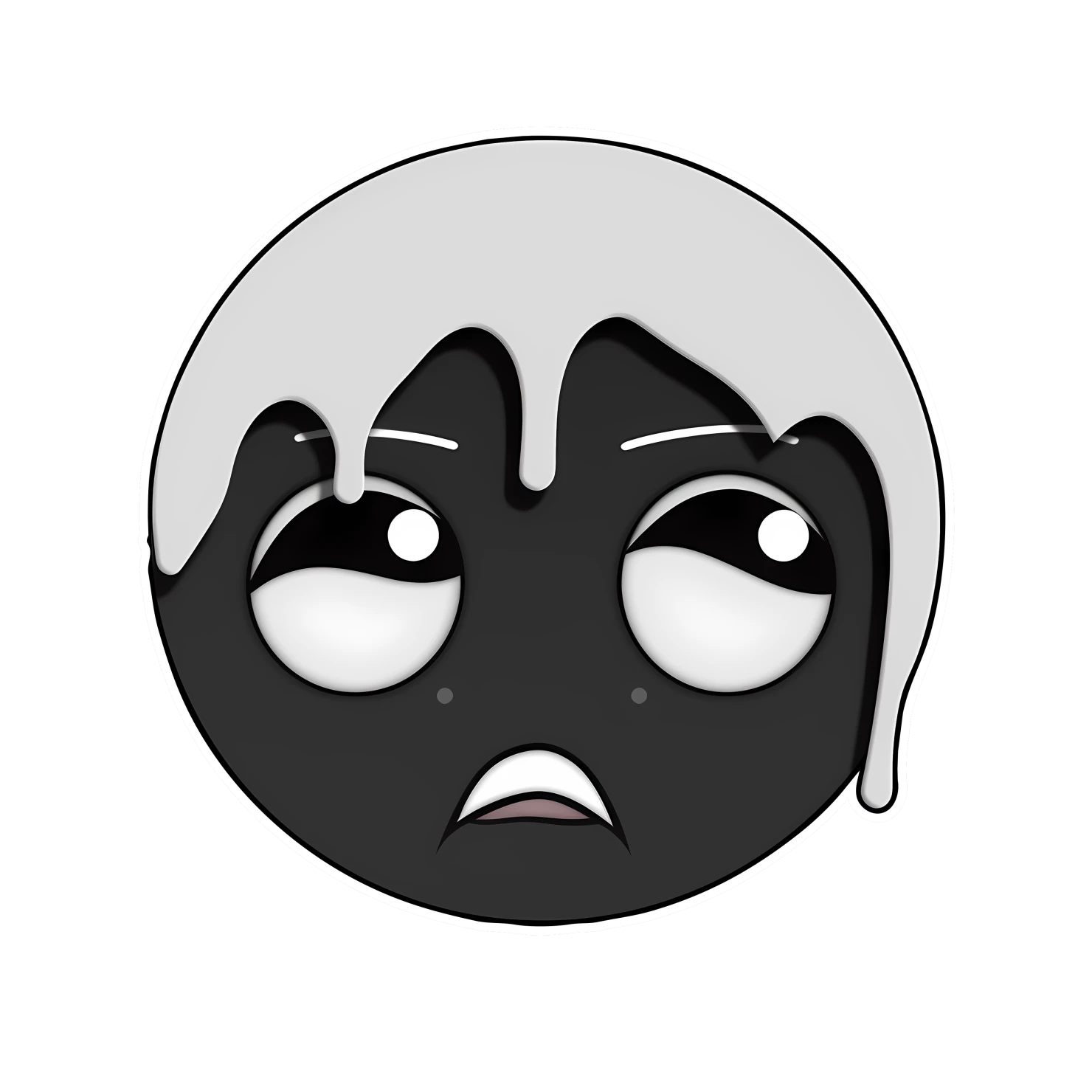 Kawaii crying face sticker isolated on transparent background #24512
