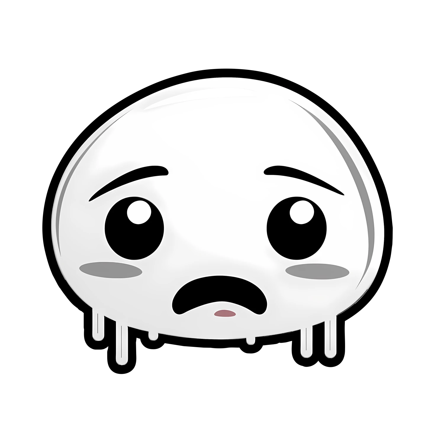 Kawaii crying face sticker isolated on transparent background #24513