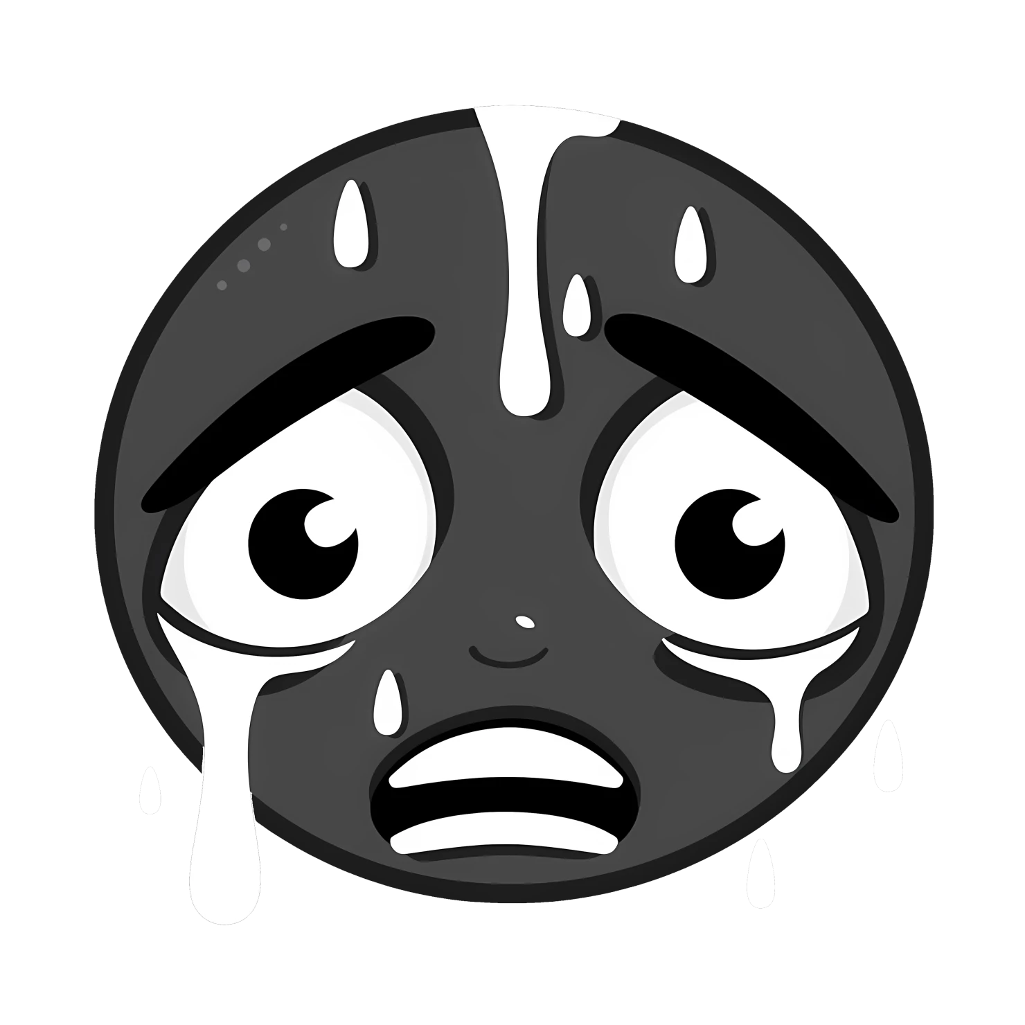 Kawaii crying face sticker isolated on transparent background #24514