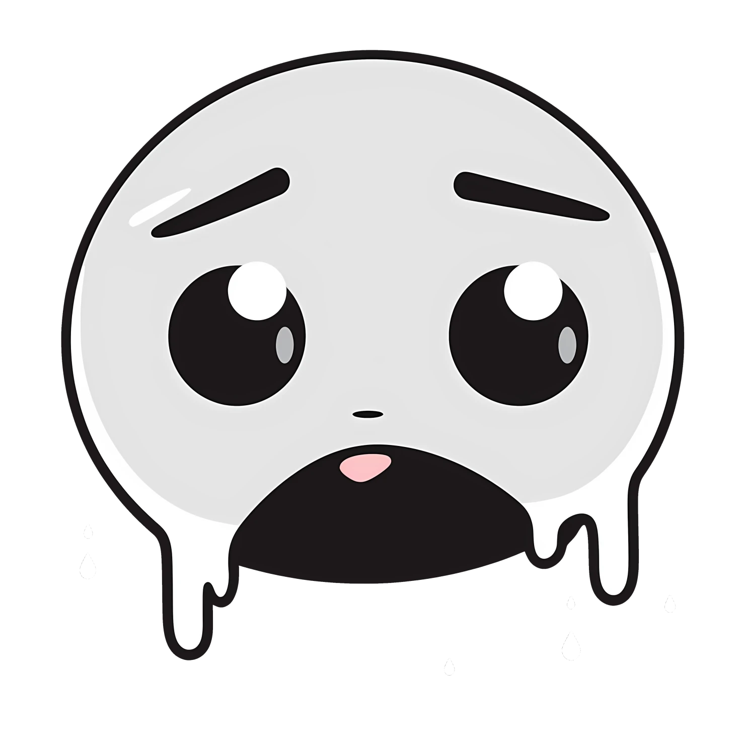 Kawaii crying face sticker isolated on transparent background #24516
