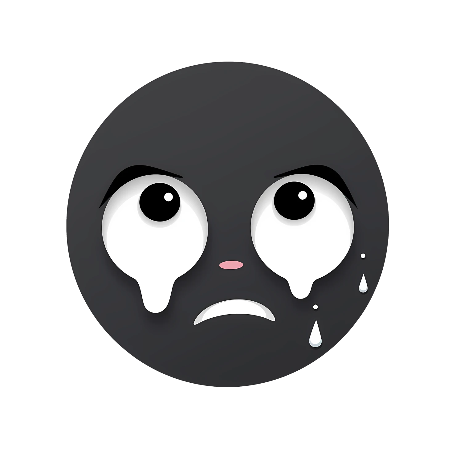 Kawaii crying face sticker isolated on transparent background #24519