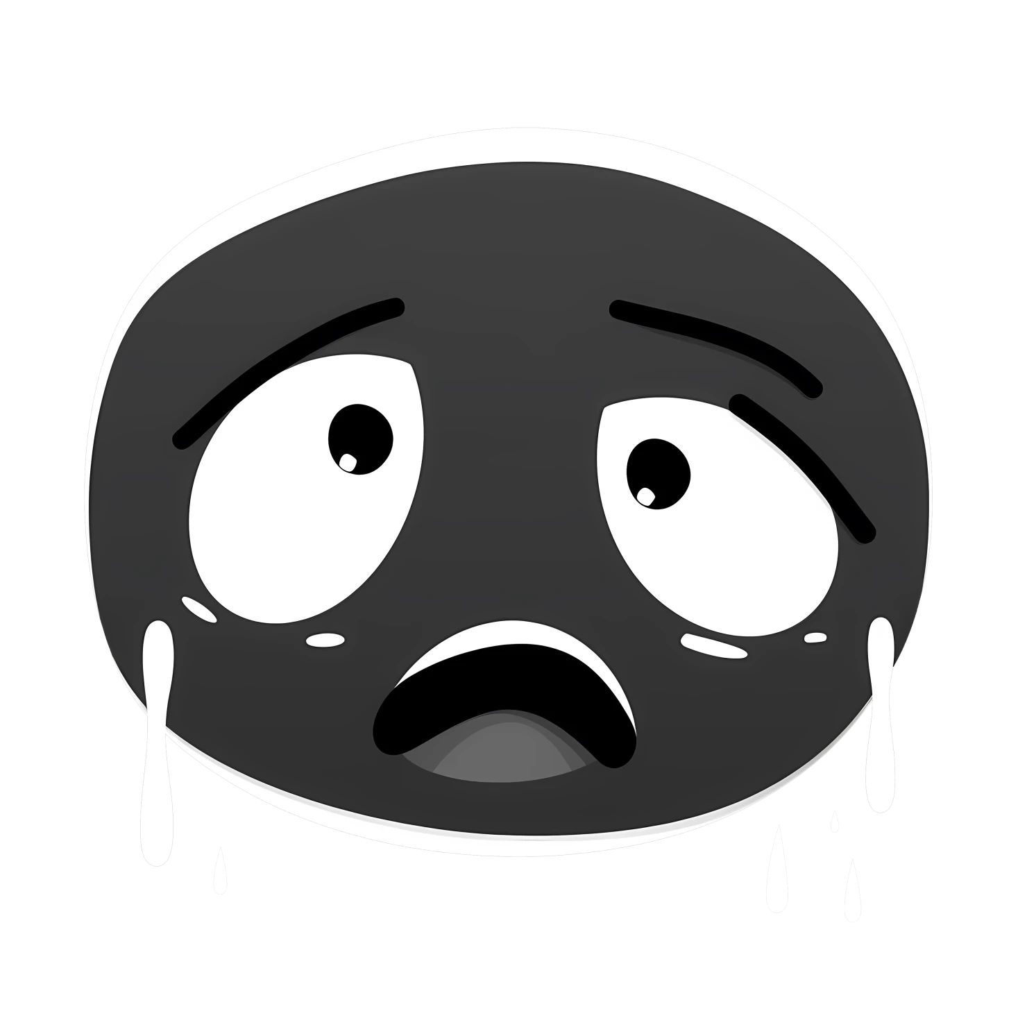 Kawaii crying face sticker isolated on transparent background #24520