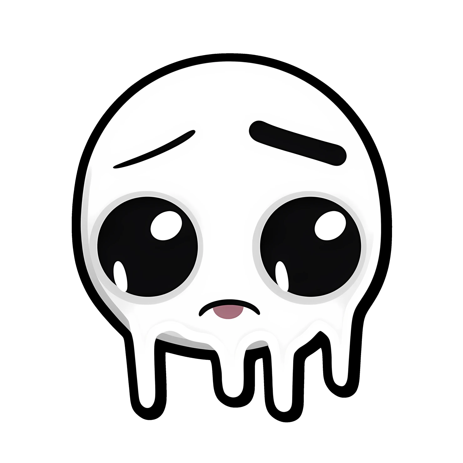 Kawaii crying face sticker isolated on transparent background #24521