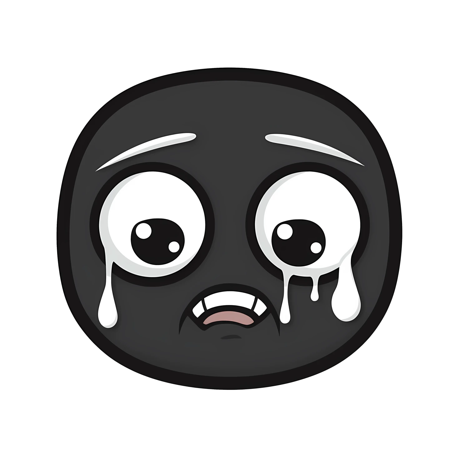 Kawaii crying face sticker isolated on transparent background #24523