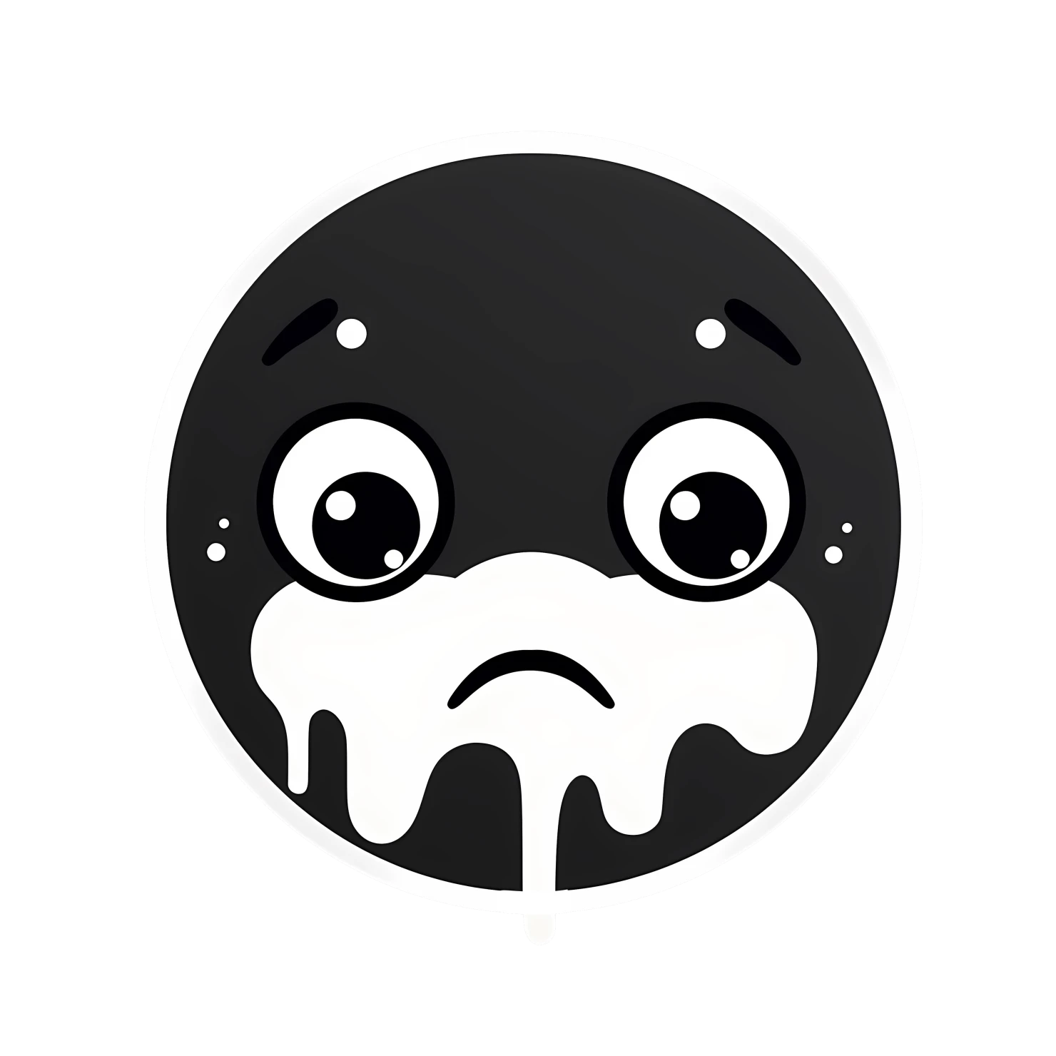 Kawaii crying face sticker isolated on transparent background #24524