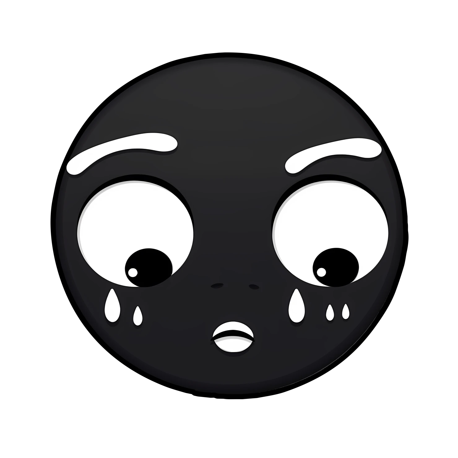 Kawaii crying face sticker isolated on transparent background #24525
