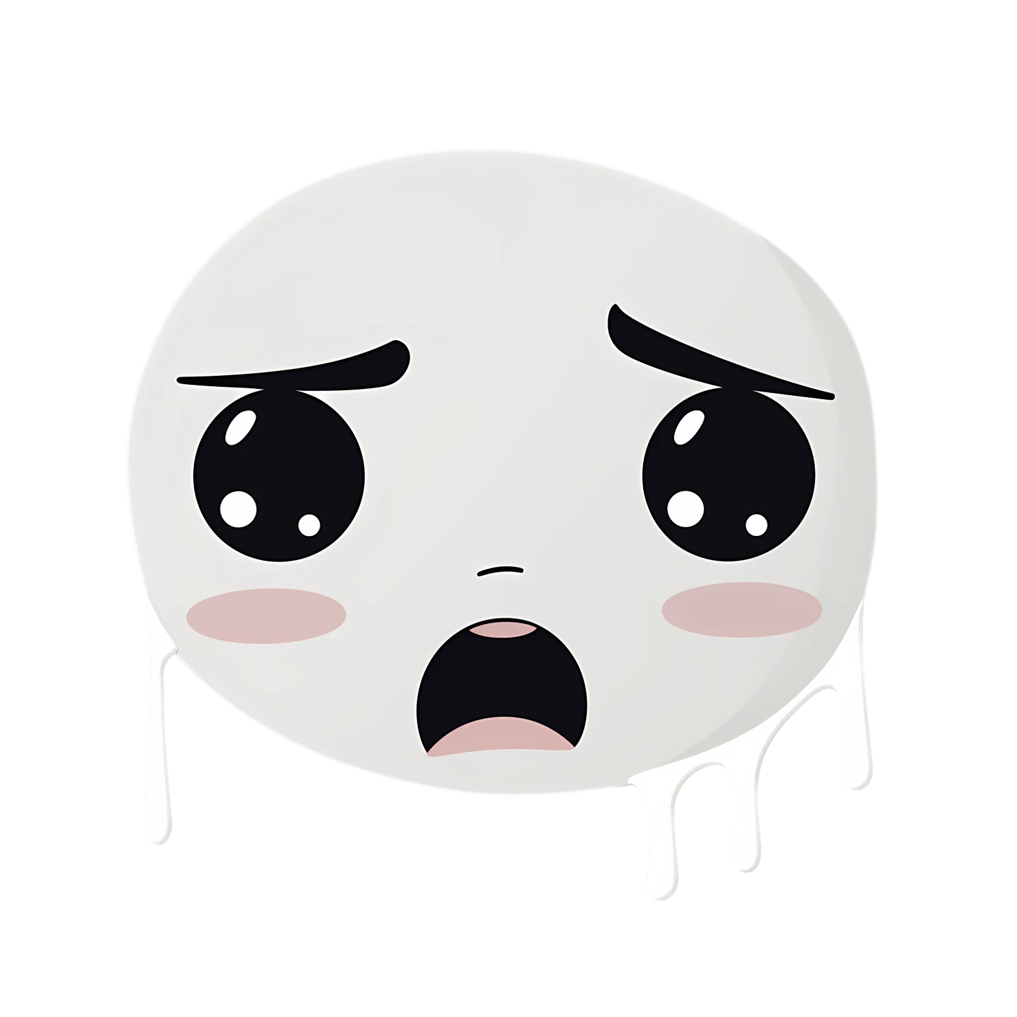 Kawaii crying face sticker isolated on transparent background #24526