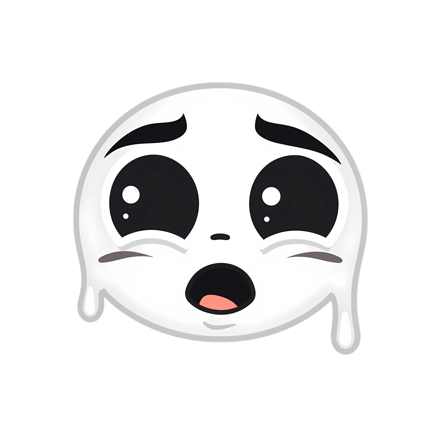 Kawaii crying face sticker isolated on transparent background #24529