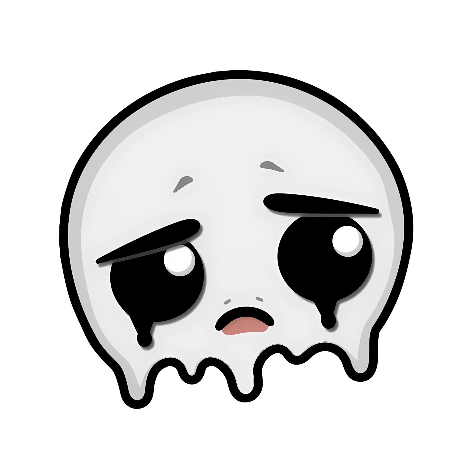 Kawaii crying face sticker isolated on transparent background #24532