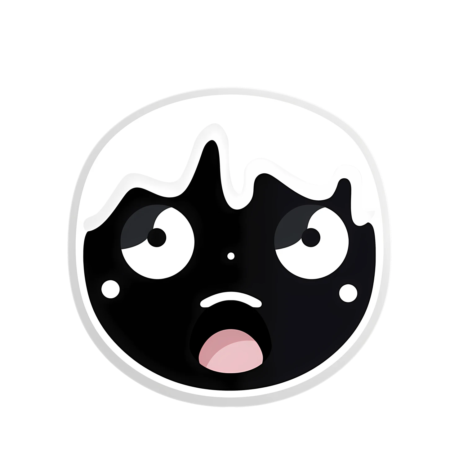 Kawaii crying face sticker isolated on transparent background #24533