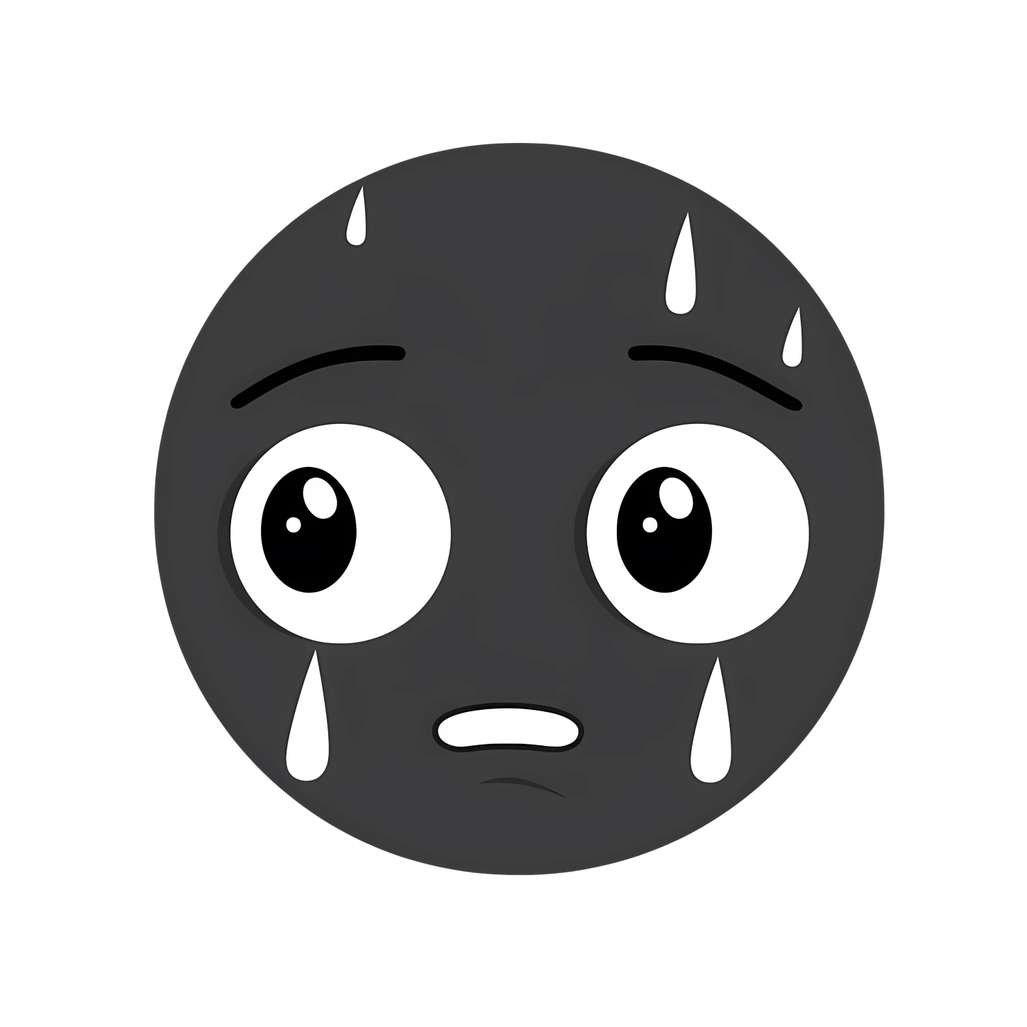 Kawaii crying face sticker isolated on transparent background #24534