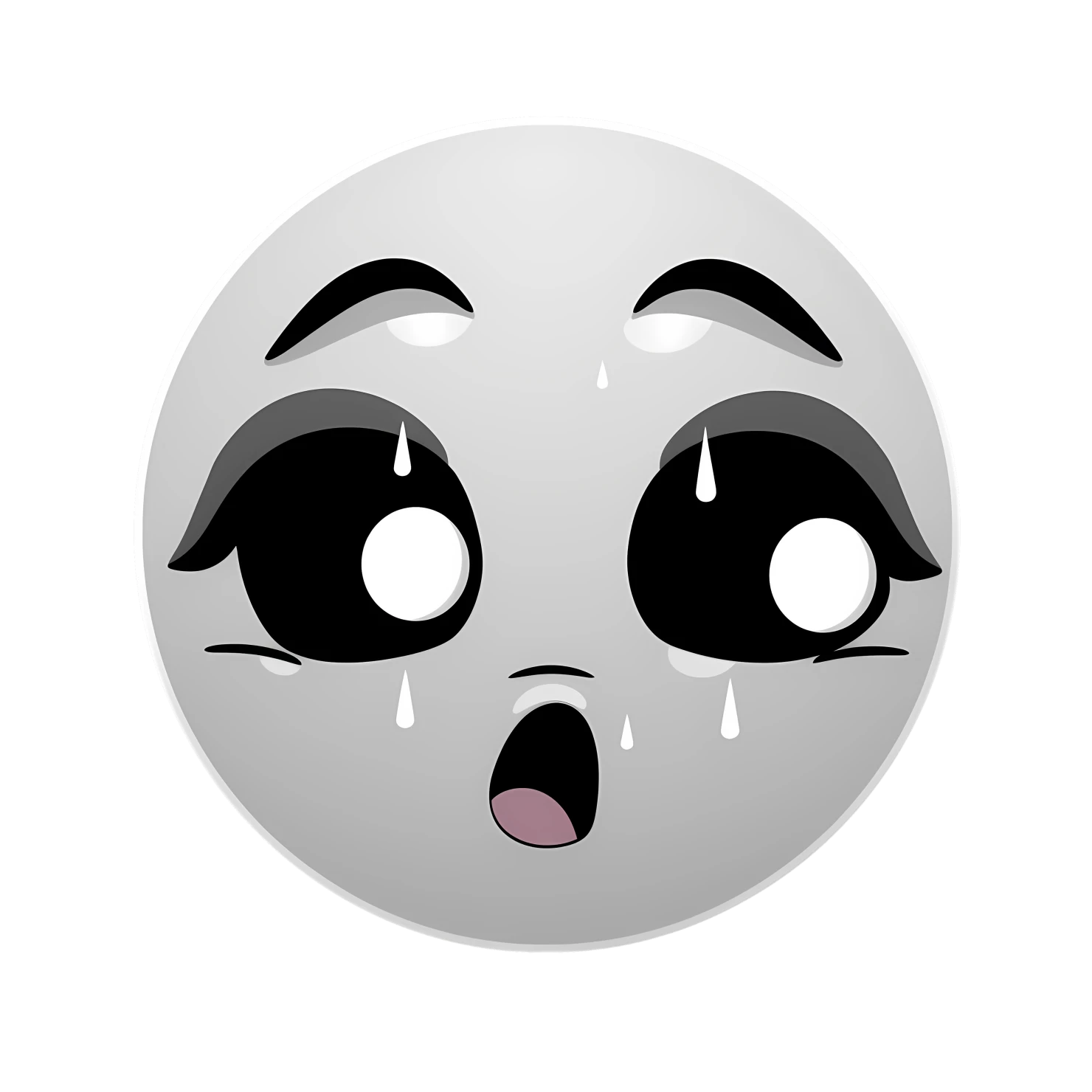 Kawaii crying face sticker isolated on transparent background #24536