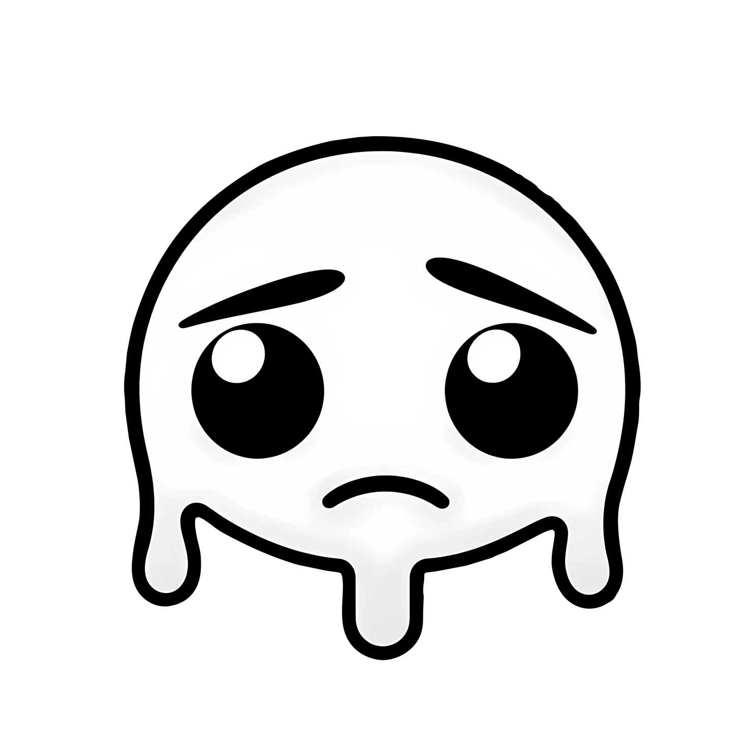 Kawaii crying face sticker isolated on transparent background #24537