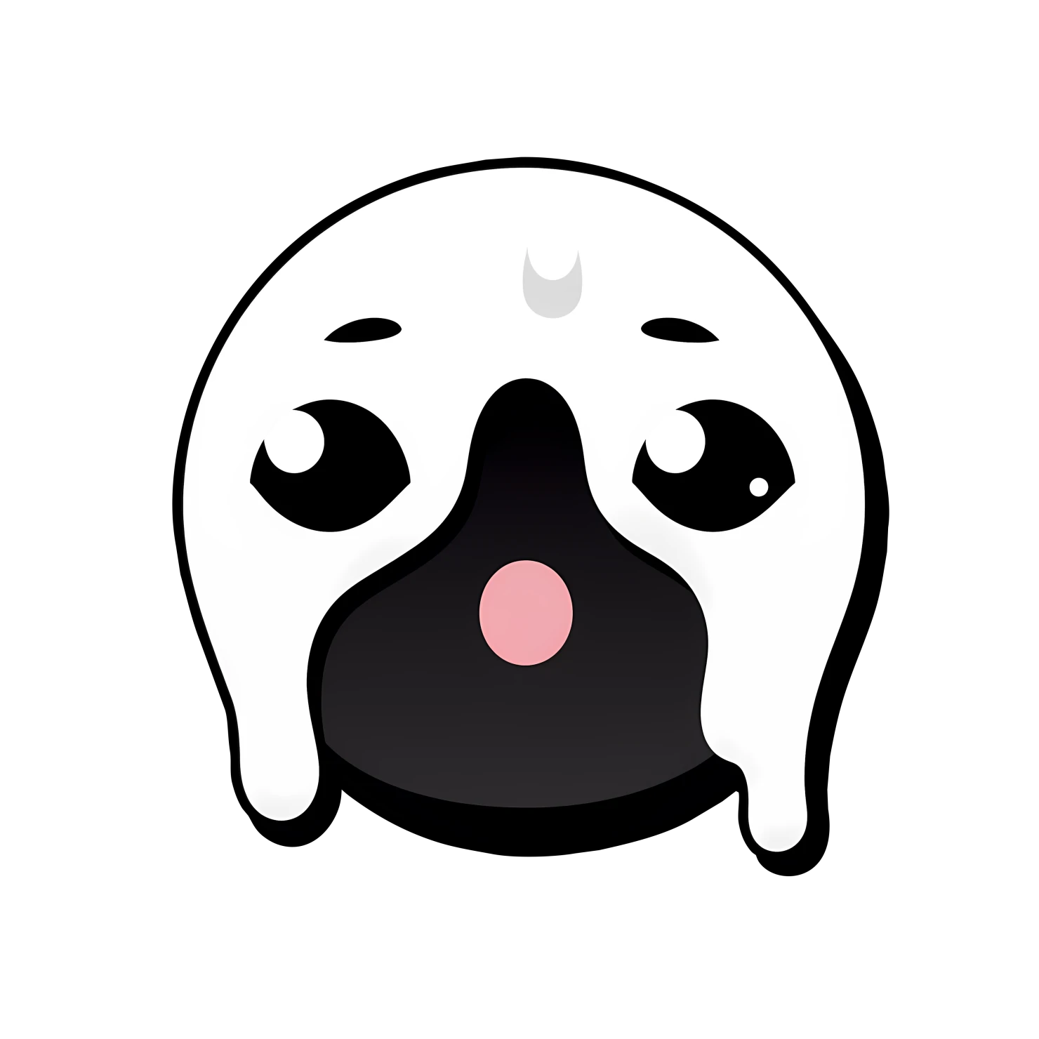 Kawaii crying face sticker isolated on transparent background #24538