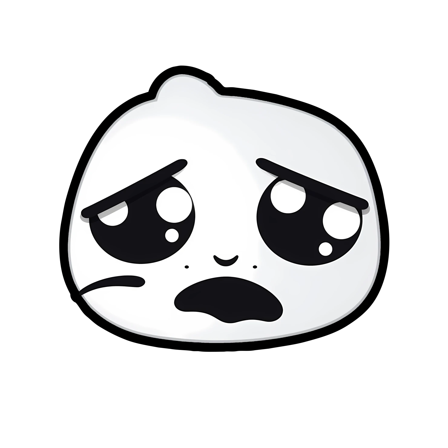 Kawaii crying face sticker isolated on transparent background #24540