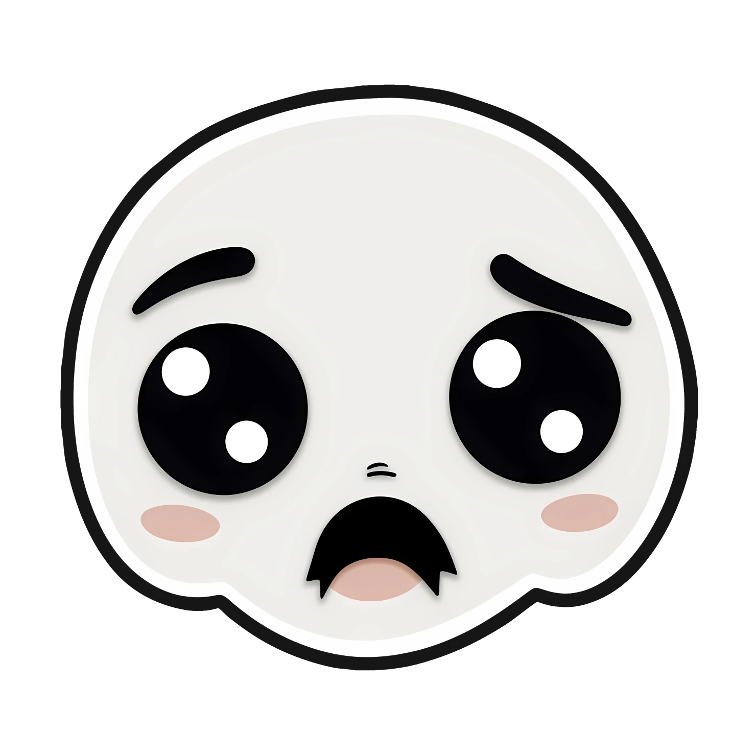 Kawaii crying face sticker isolated on transparent background #24542