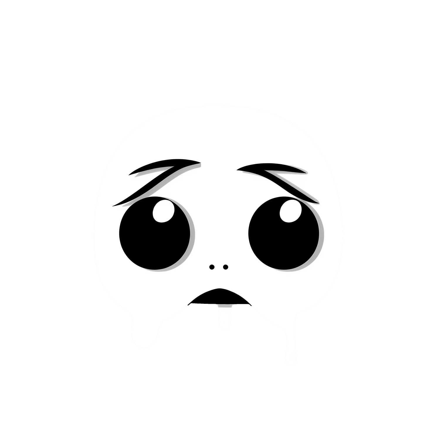 Kawaii crying face sticker isolated on transparent background #24544