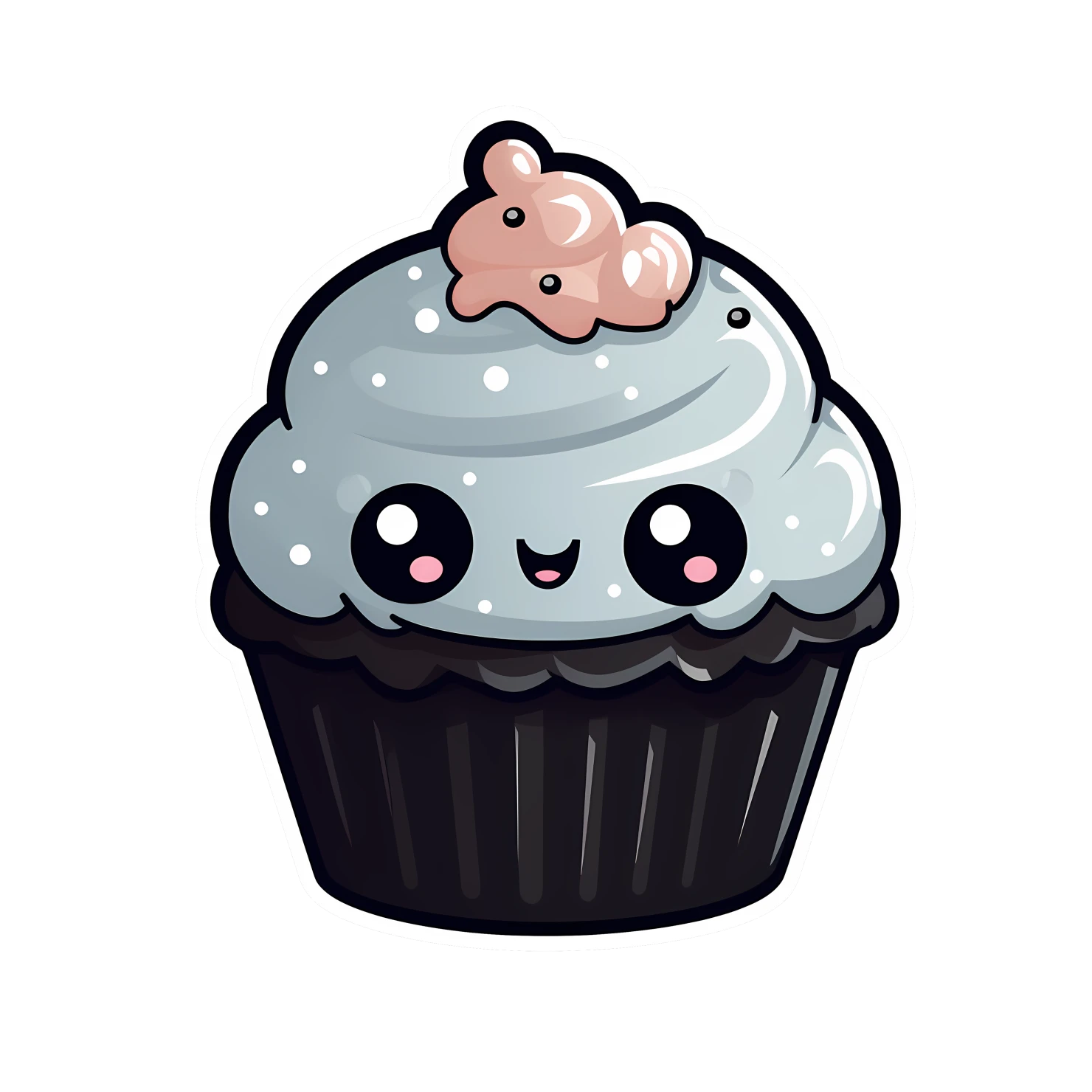 Kawaii cupcake sticker isolated on transparent background #24549