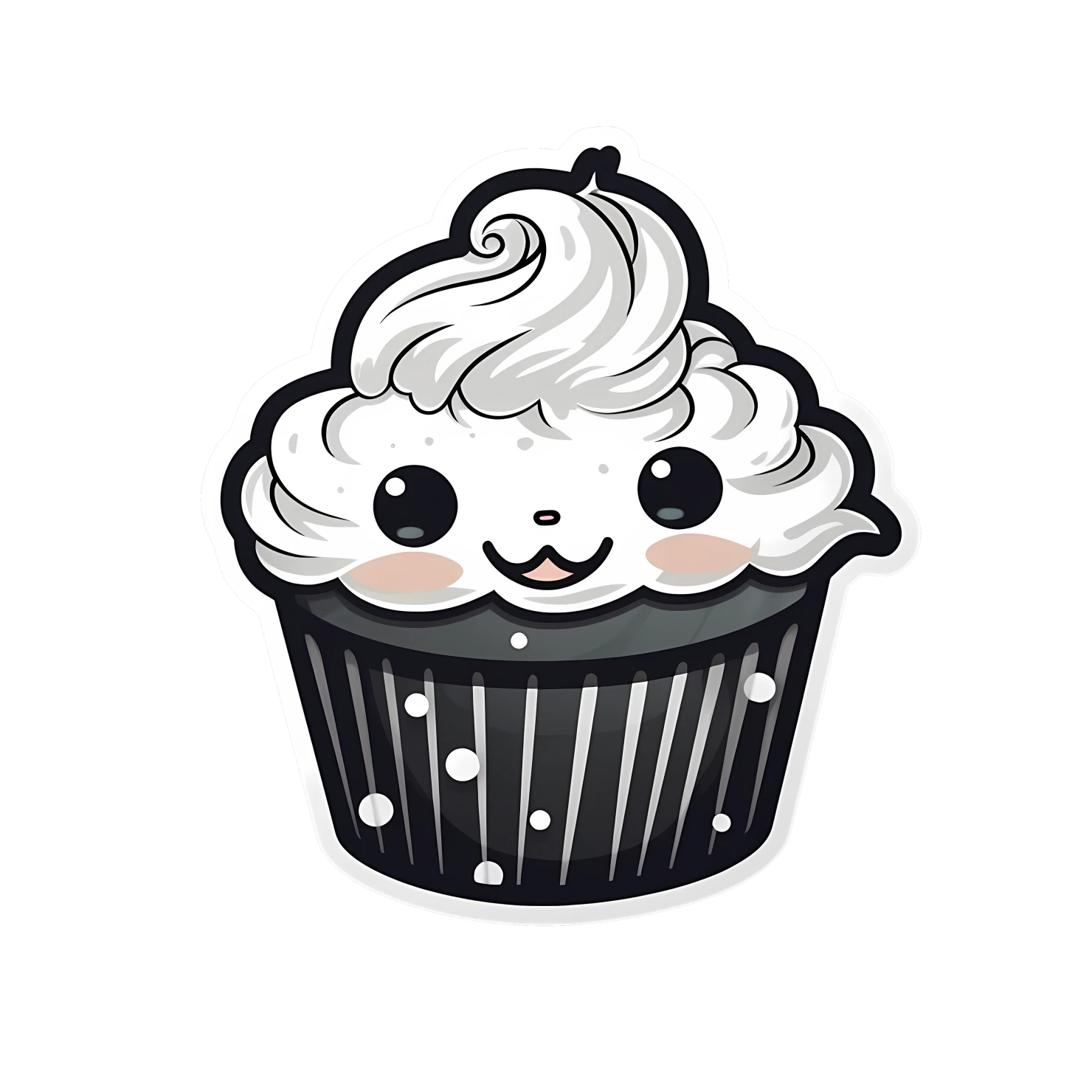 Kawaii cupcake sticker isolated on transparent background #24560